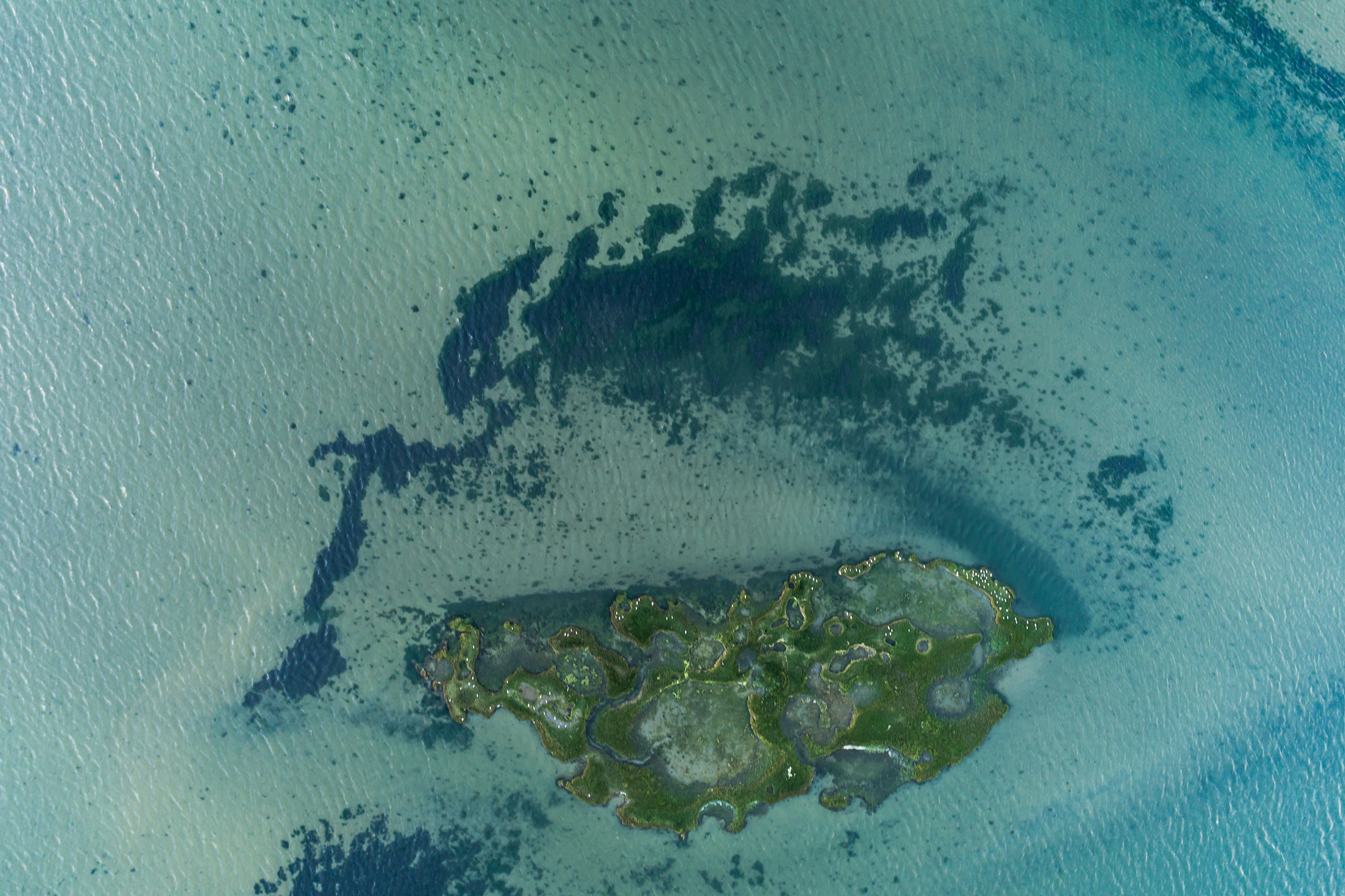 aerial photography of island